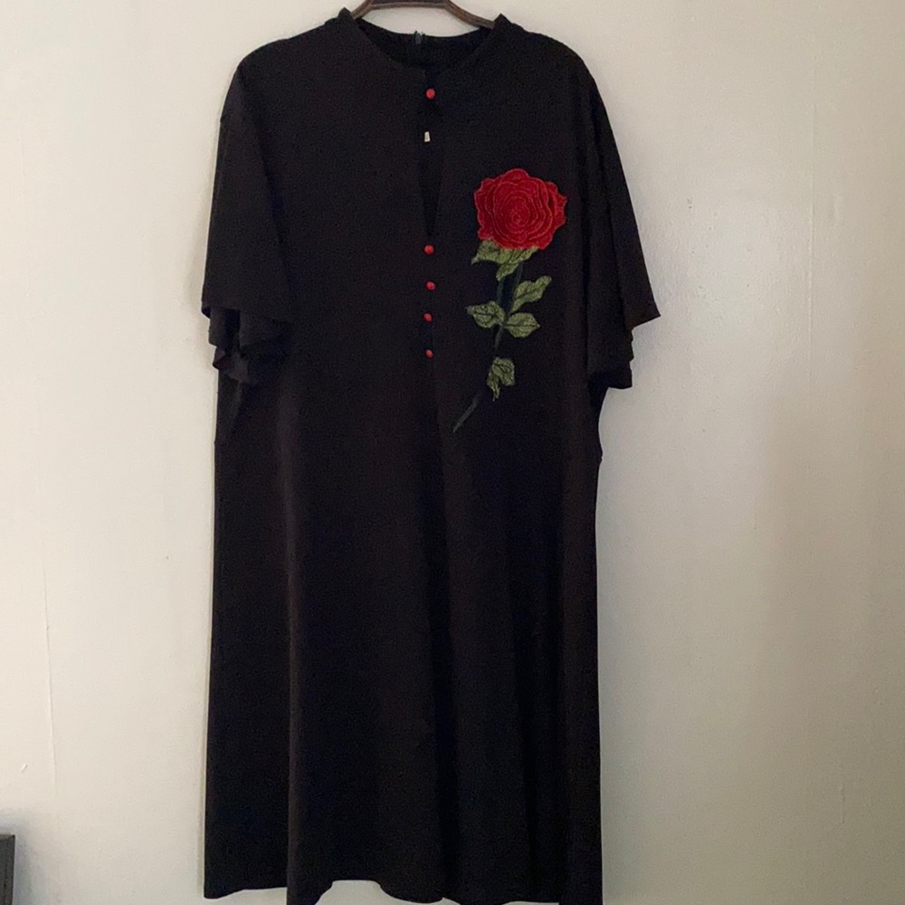 Rosette Black Cocktail Dress